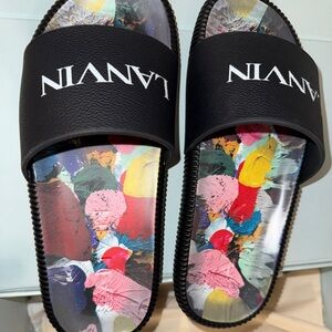 LANVIN x Gallery Dept  Black Multicolor paint Sandals